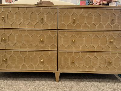 Anthropologie Textured Trellis 6-Drawer Dresser – Excellent Condition
