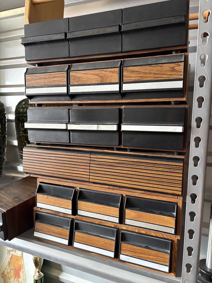 Audio cassette tape organizer storage trays, holder, shelf, Sliding drawer trays. 70’s 80’s music storage Vintage retro