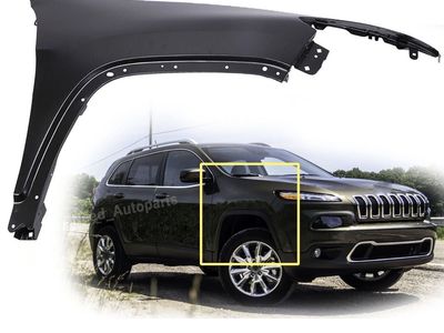 Front Passenger Right Side Fender for 2014-2018 Jeep Cherokee - Primed Steel Replacement