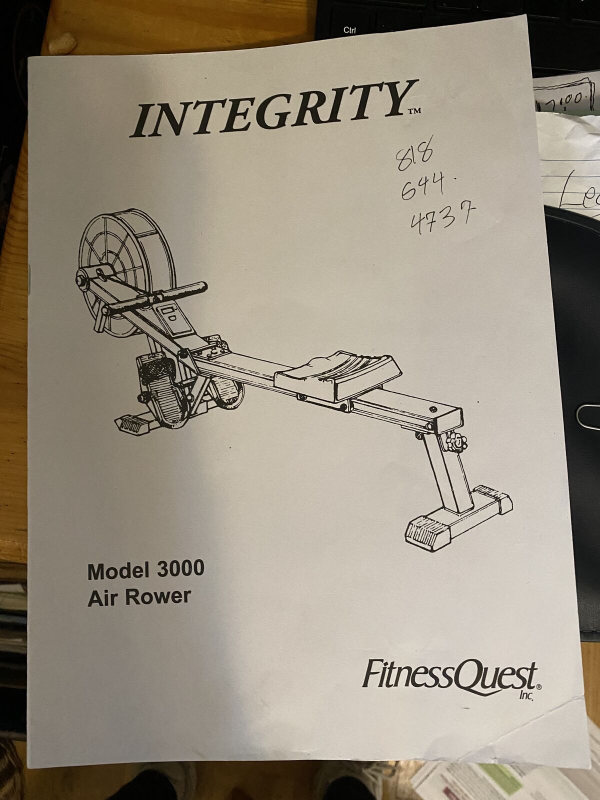 Fitness Quest Integrity Model 3000 Air Rower