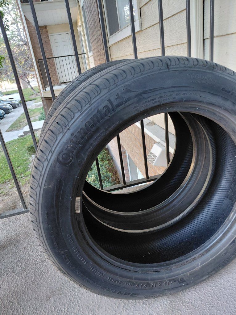 Continental ProContact TX 215/55 R17 94V All-Season Tires - Set of 2, Excellent Tread