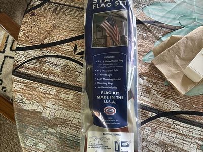 Valley Forge All American Collection 3x5 ft US Flag Set - 6' Steel Pole, Gold Eagle, Mounting Hardware (2) sets both for 25.00