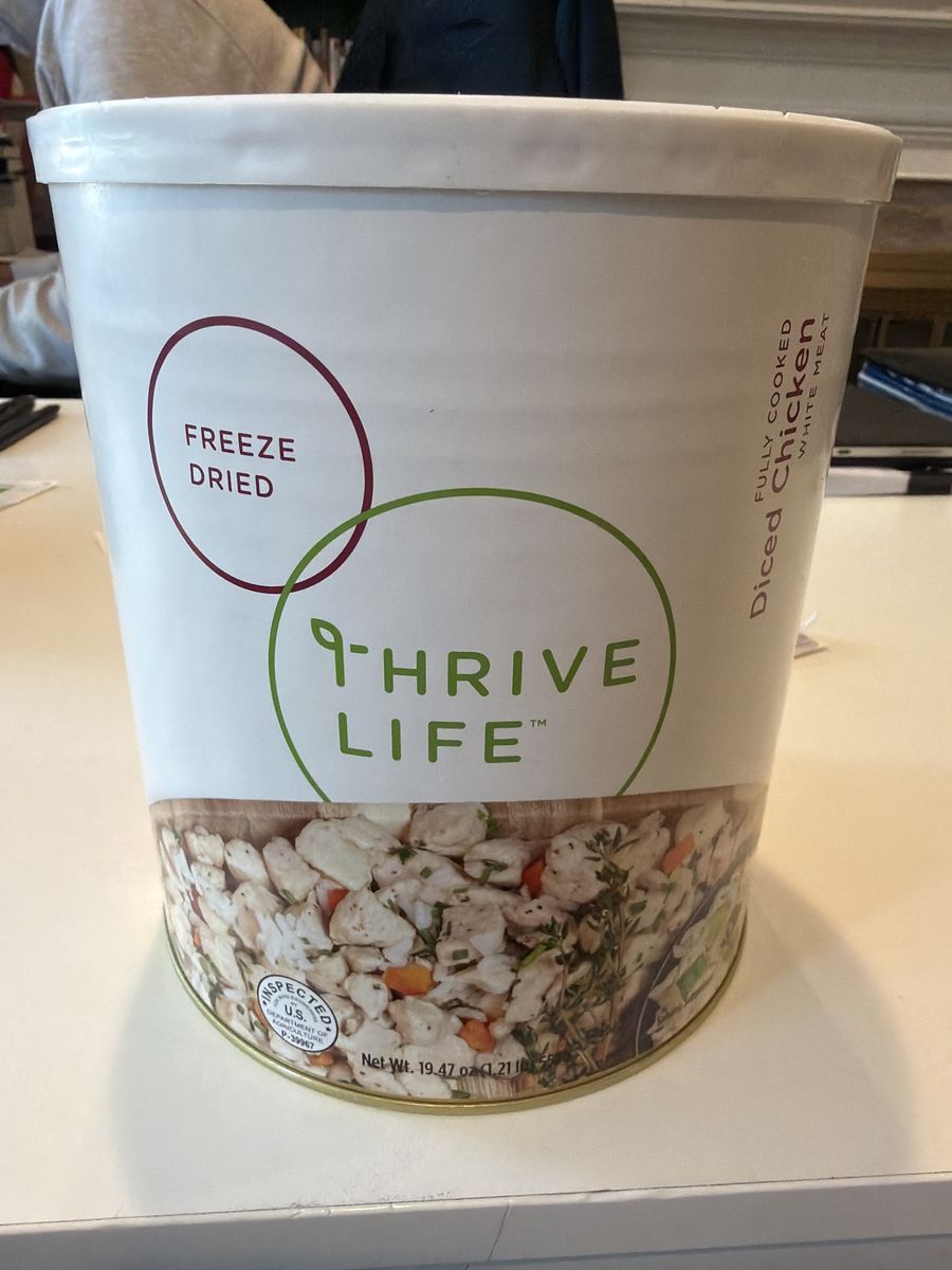 Freeze dried dice chicken food storage