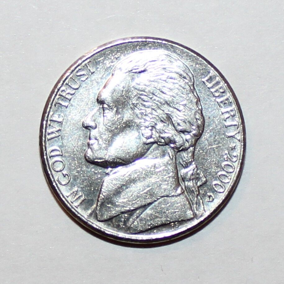 2000-D Jefferson Nickel with Visible Full Steps on Monticello in MS-67 Condition