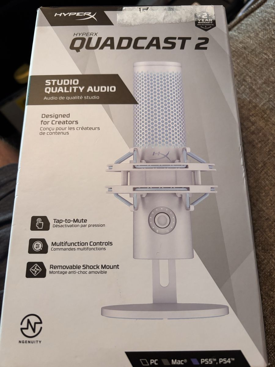 HyperX QuadCast 2 USB Gaming Microphone - Studio Quality Audio, Tap-to-Mute, Multi-platform