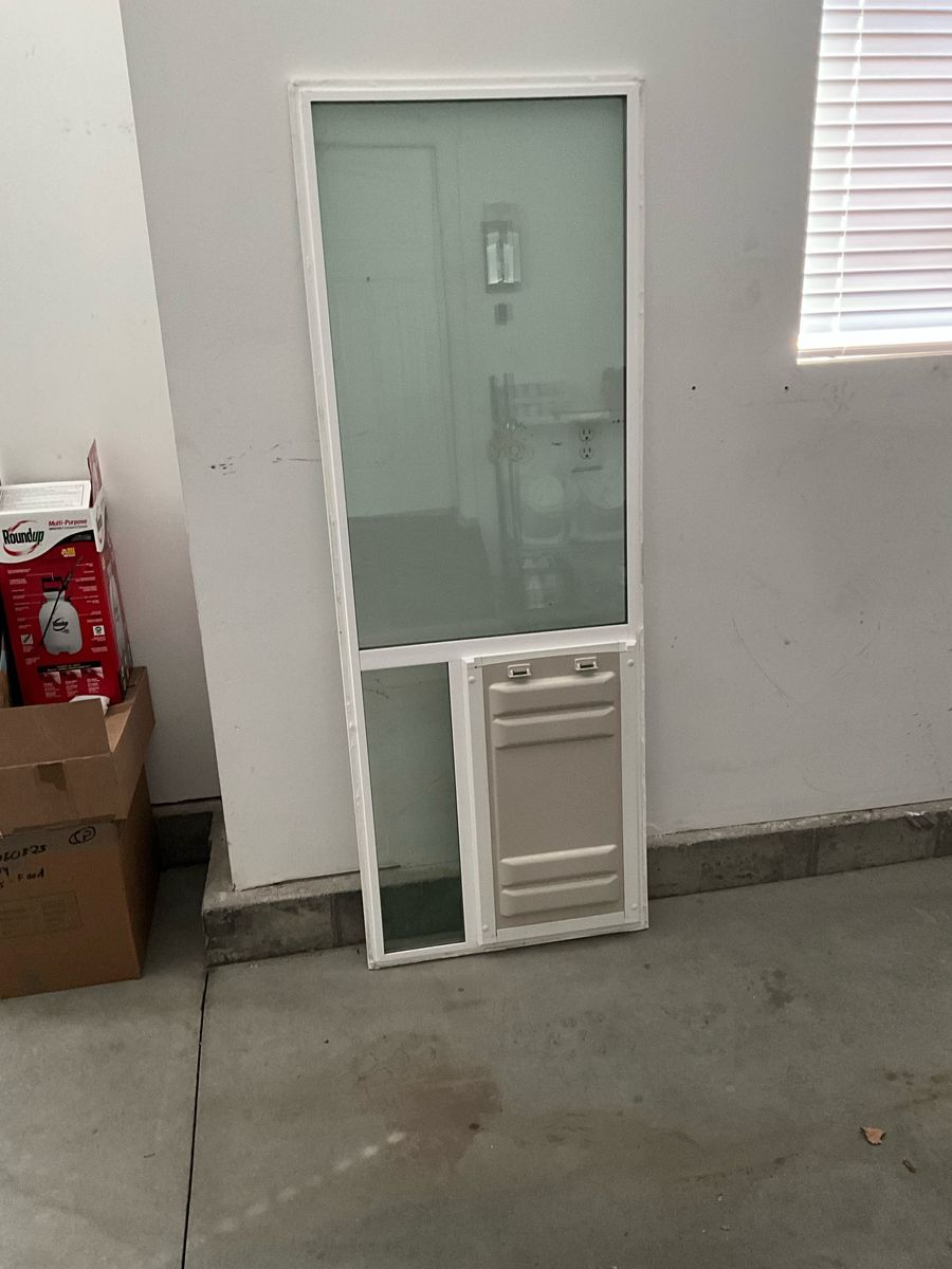 Pet Door and glass insert for sliding glass door