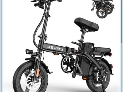 ASKMY Folding Electric Bike - 700W Motor, 20 MPH, Black