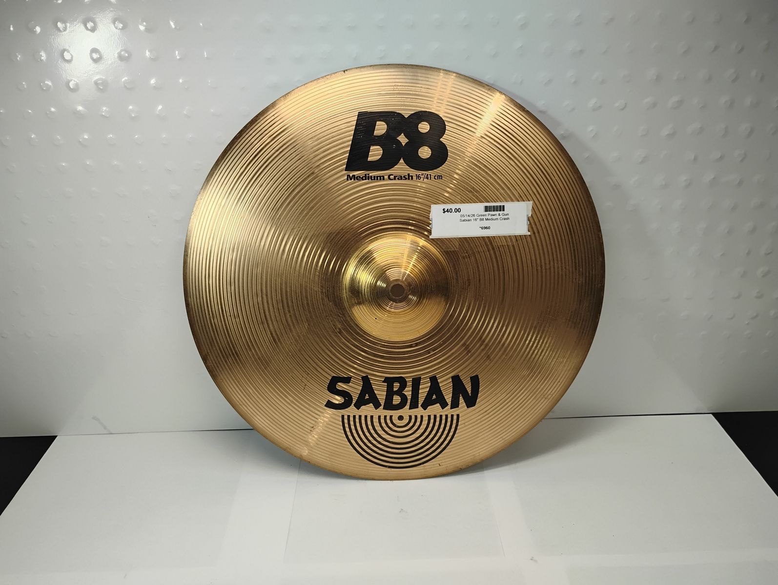 SABIAN 16" B8 Medium Crash Symbol