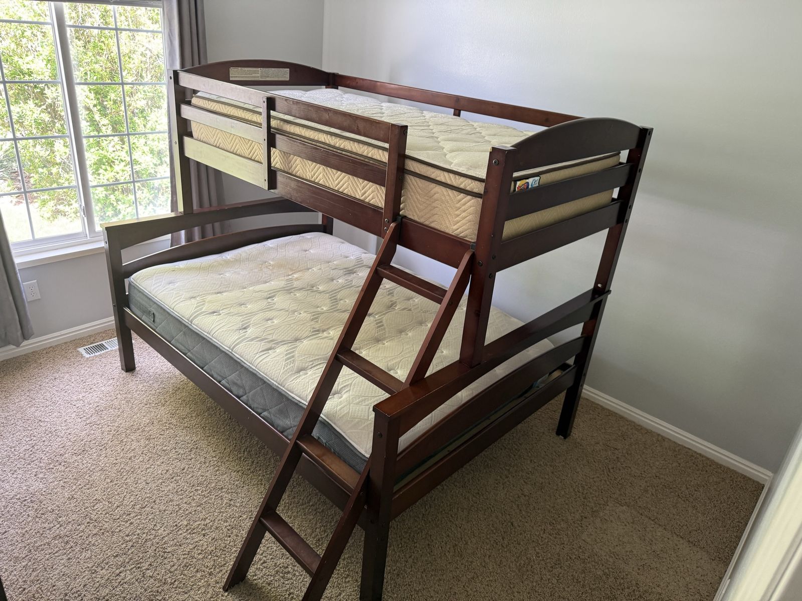Twin over Full Wood bunk beds