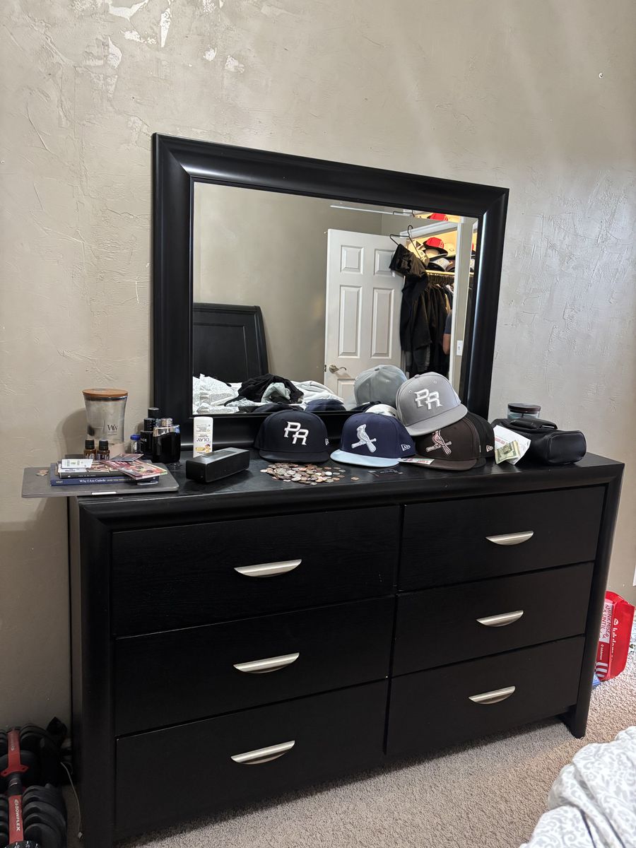 Black Dresser with Matching Mirror