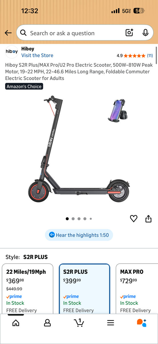 Hiboy S2R Plus Electric Scooter