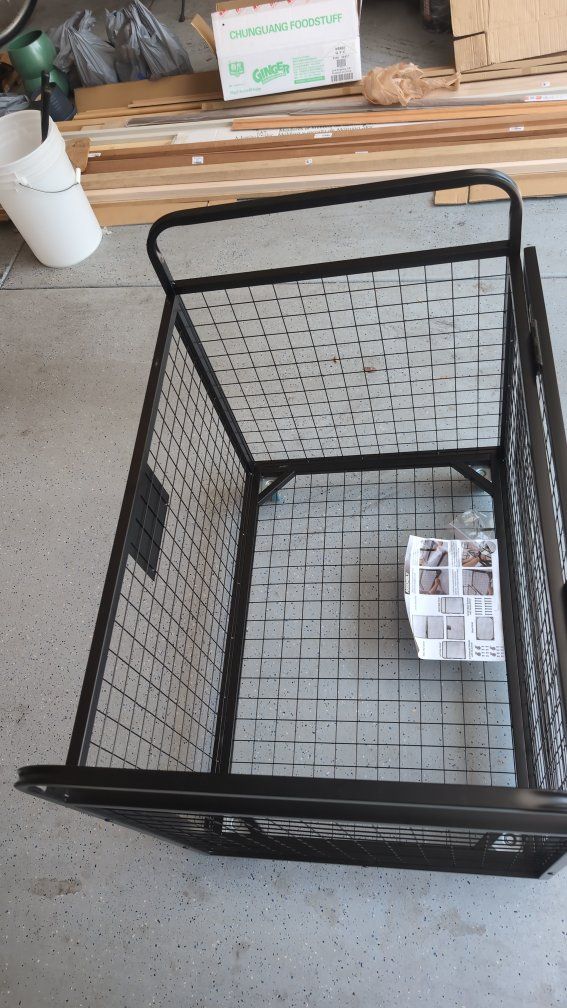 AKA Sports Gear Rolling Metal Mesh Sports Equipment Storage Cart Bin
