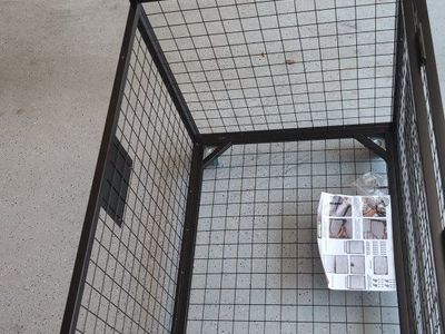 AKA Sports Gear Rolling Metal Mesh Sports Equipment Storage Cart Bin