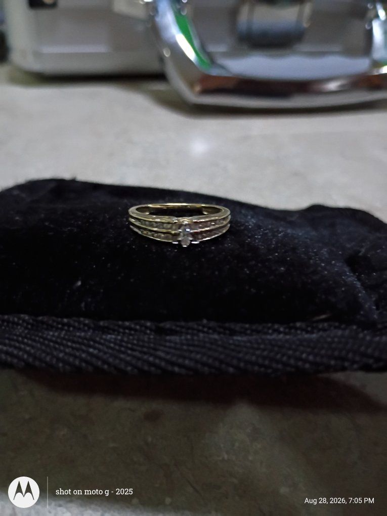 Gold Diamond Ring with Accent Stones