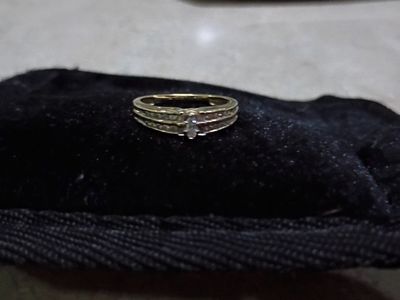 Gold Diamond Ring with Accent Stones