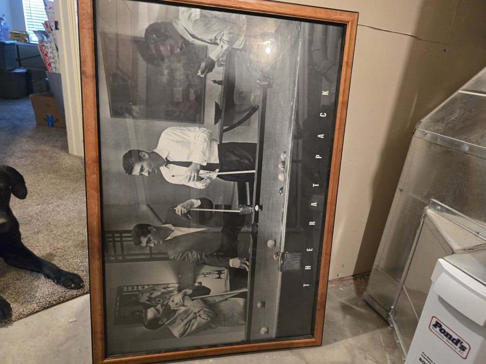 Rat Pack Playing Pool Print Framed