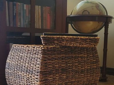 Fashionable, Handmade, Decorative Wicker Storage Basket & Matching Top