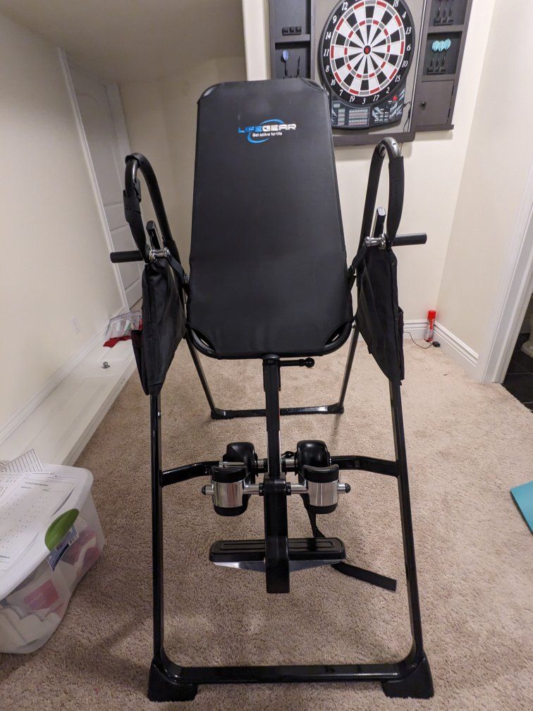 Life Gear Inversion Table Black for Back Pain Relief & Decompression Therapy