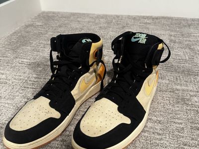 Nike Air Jordan 1 High Zoom CMFT Yellow, Orange, Black Sneakers size 13