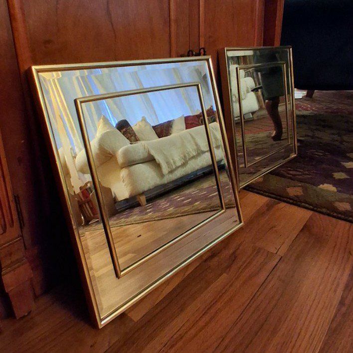 Gold Frame 2-Mirror Set