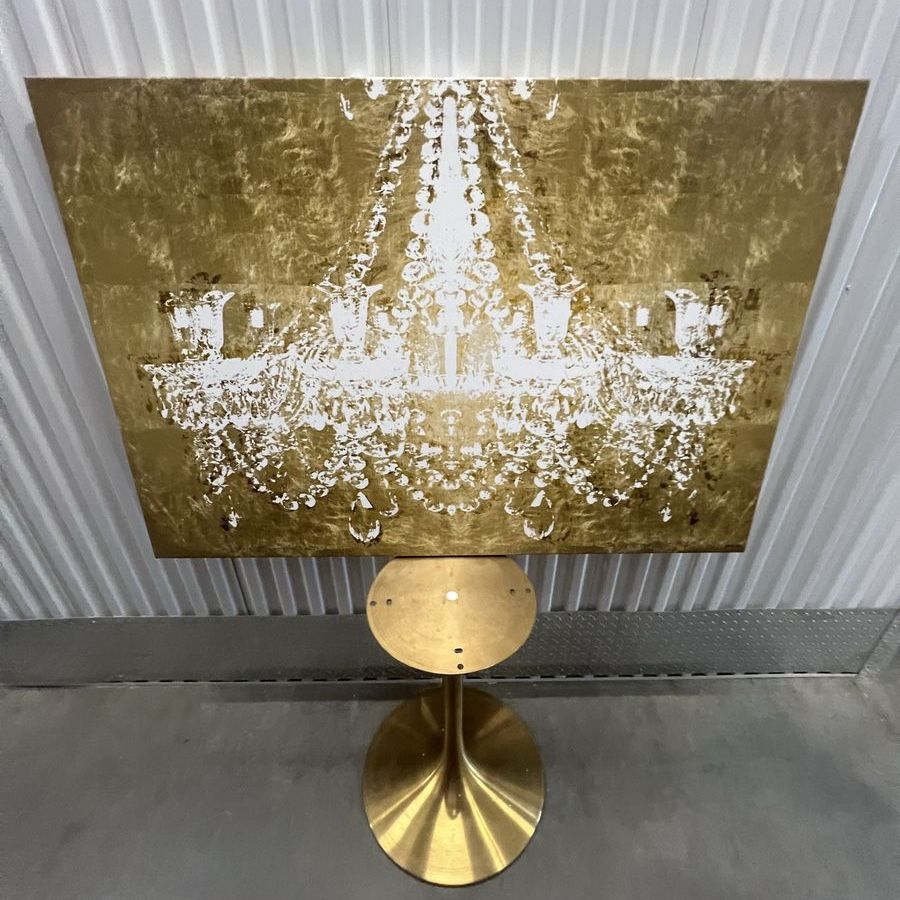 Oliver Gal Dramatic Entrance Gold 36x54 Chandelier Canvas – Brand New
