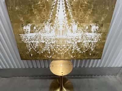 Oliver Gal Dramatic Entrance Gold 36x54 Chandelier Canvas – Brand New