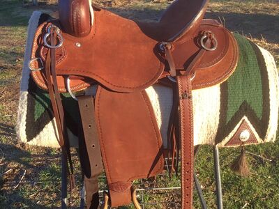 15 1/2” New SRS Half-Breed Association Ranch Saddle, Ready for Work