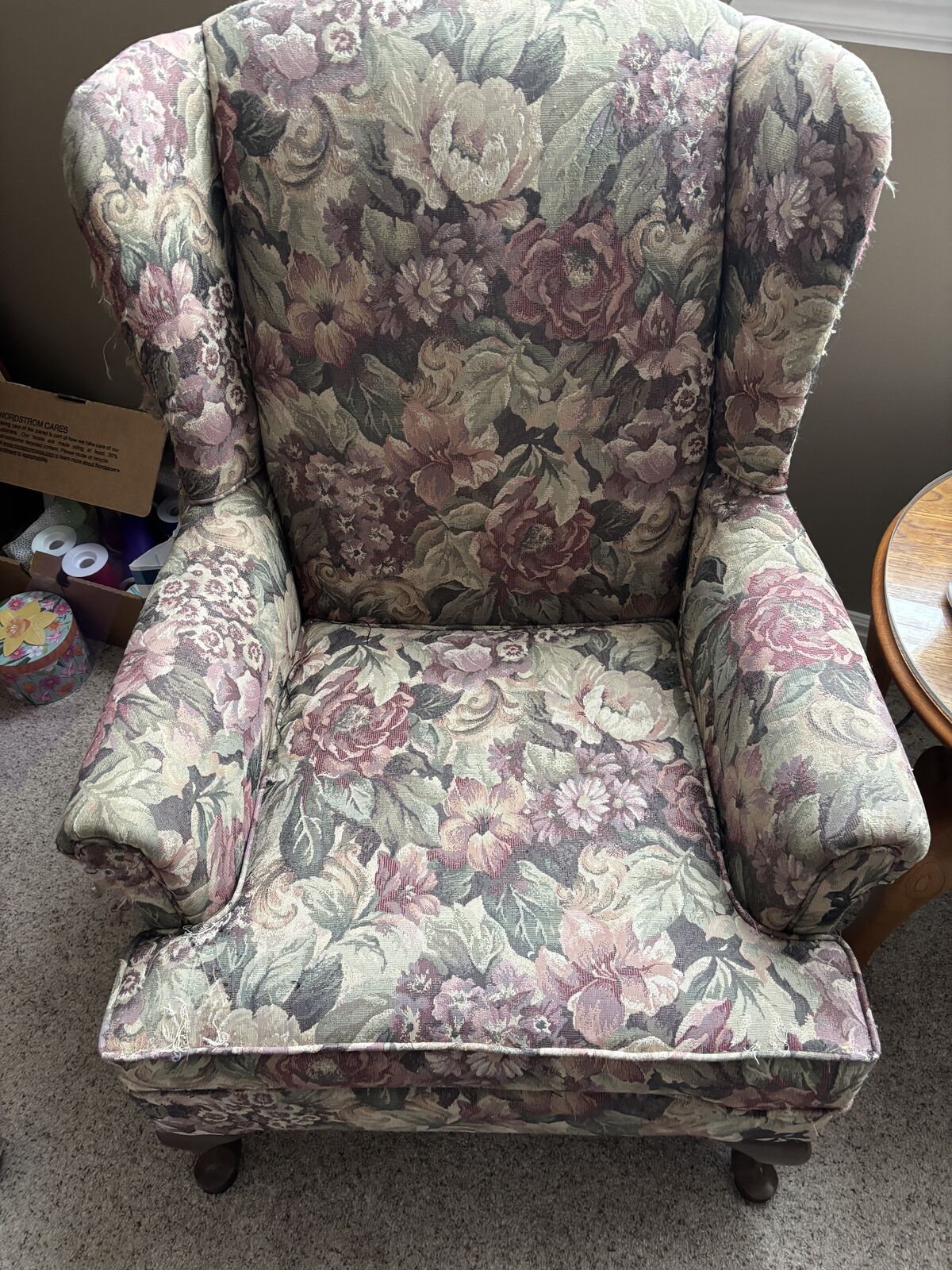 Two Queen Anne Wingback Chairs