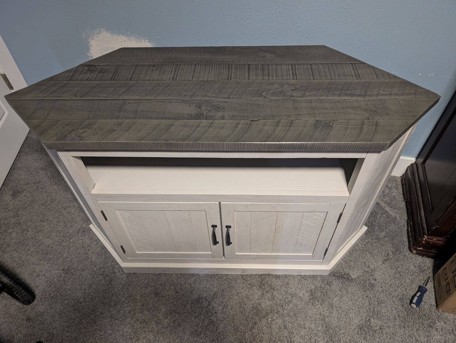 Martin Svensson Rustic Wood Corner TV Stand