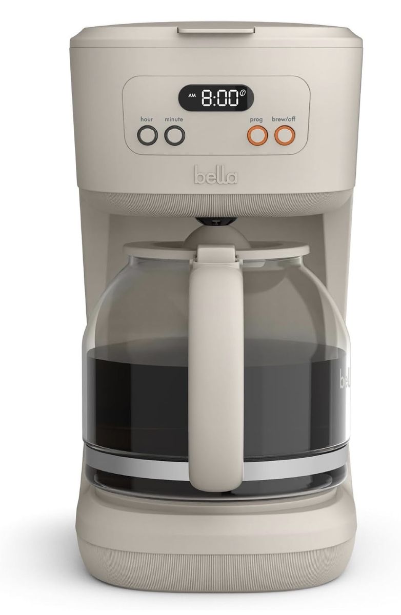 12-Cup Programmable Drip Coffee Maker with Glass Carafe - Beige / Oatmeal