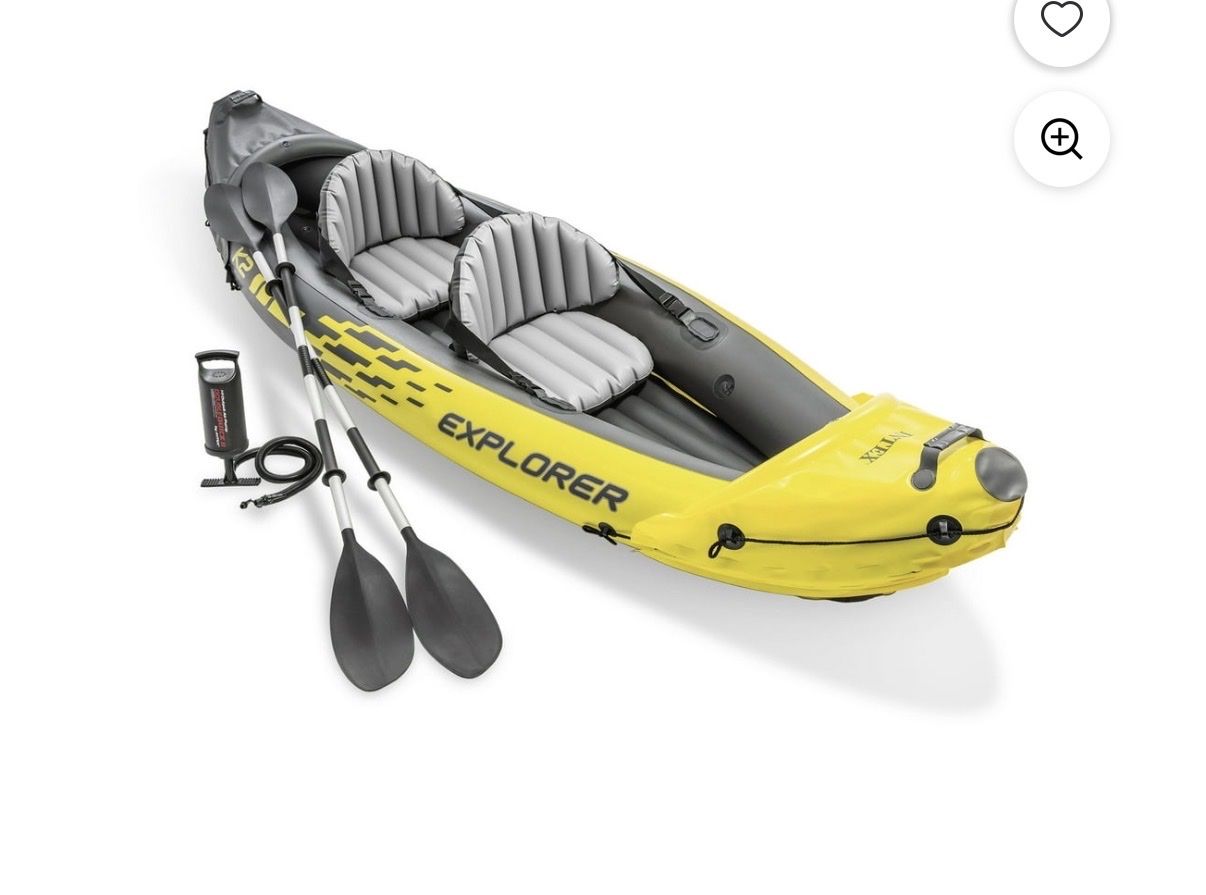 Intex inflatable 2 person kayak with oars and pump