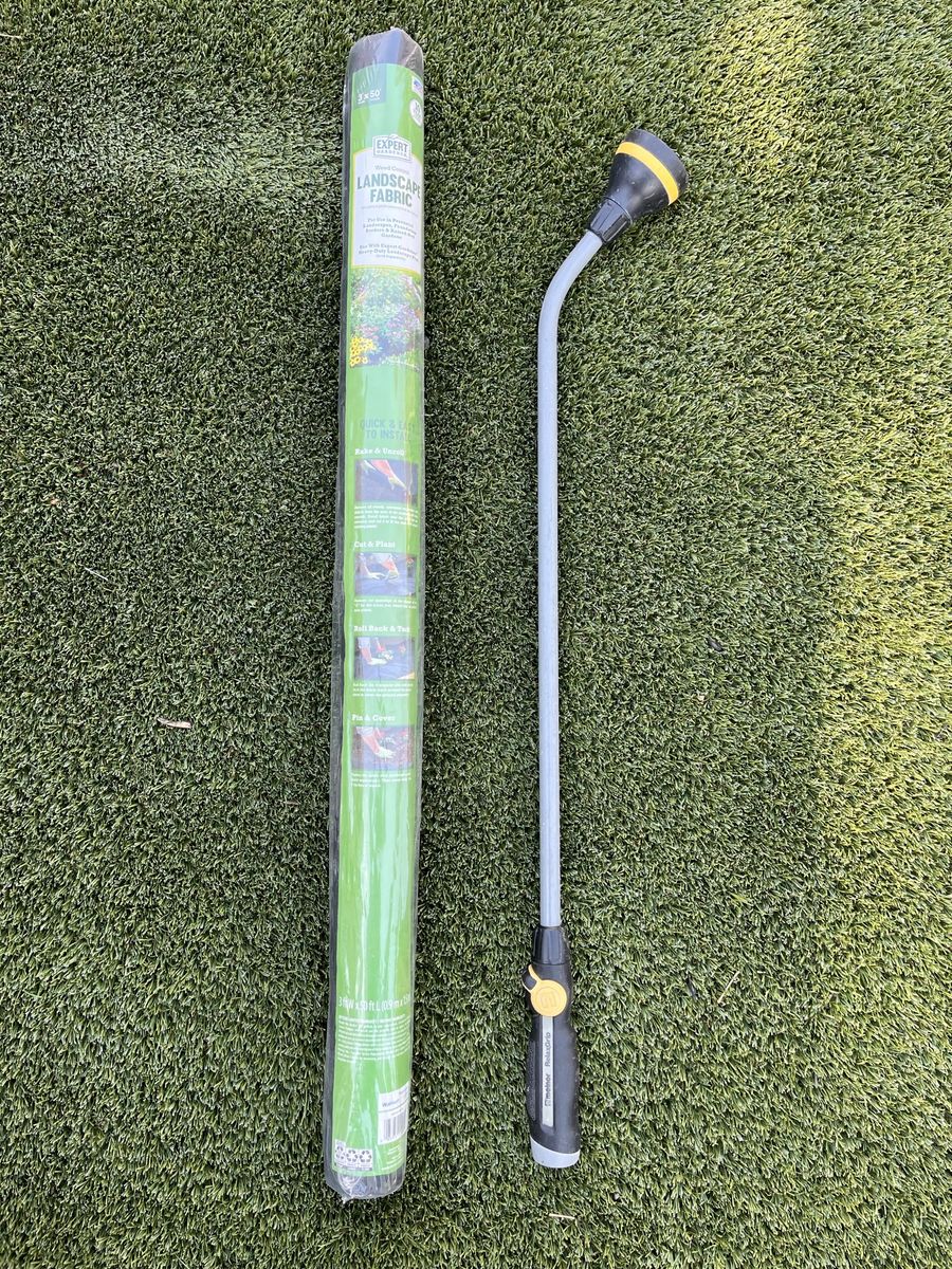 NEW weed stopper fabric and a long hose attachment