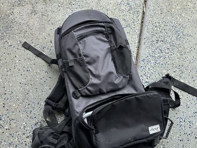 Kids carrying pack