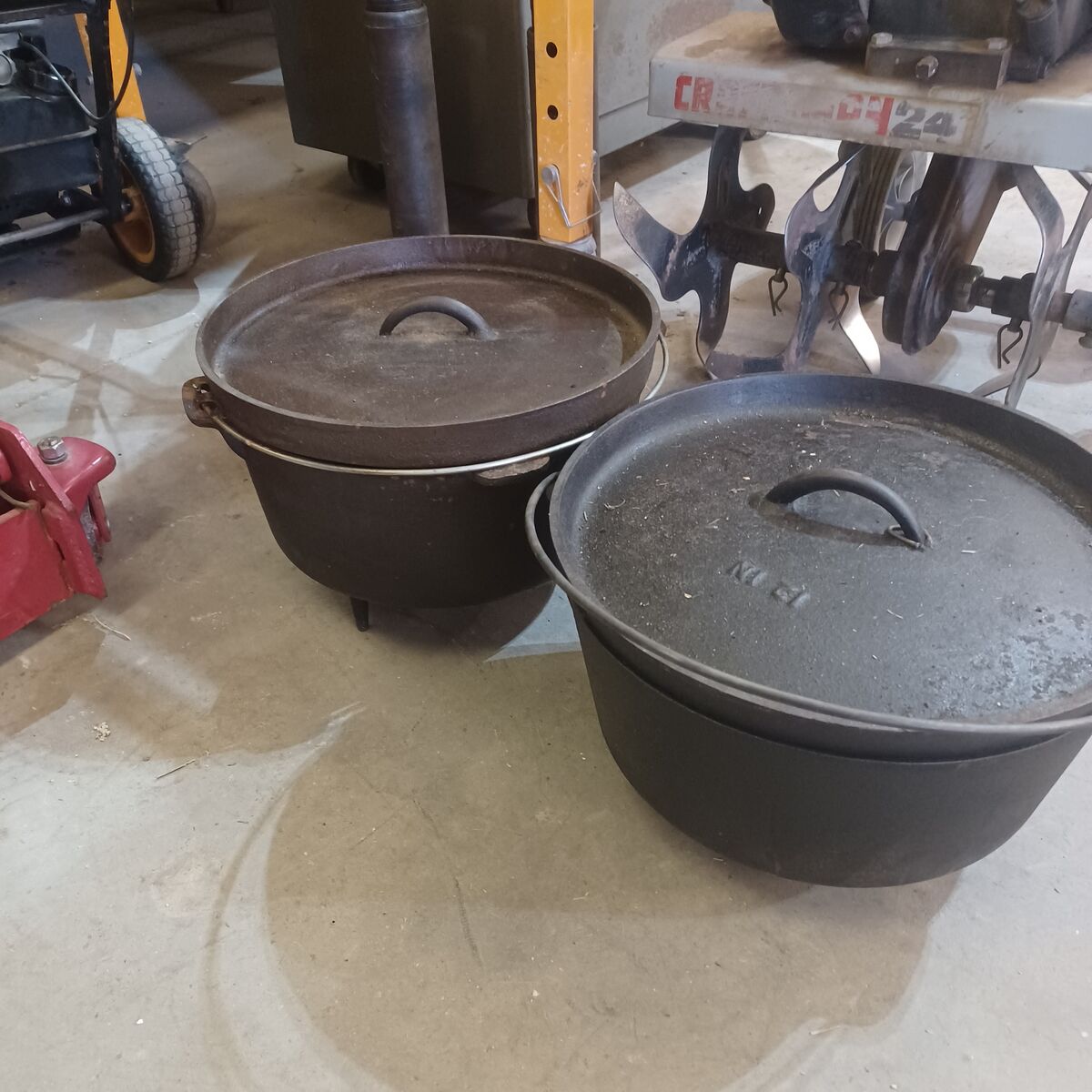Cast iron camp ovens $40 each
