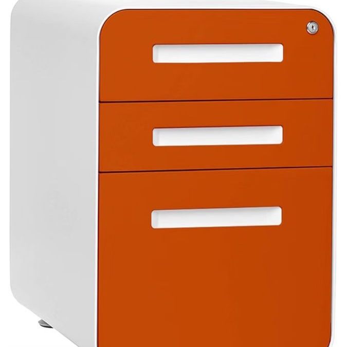 Modern red 3 Drawer File Cabinet with Lock - Metal Filing Cabinet, Legal/Letter File