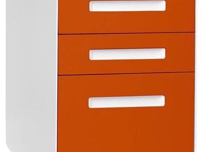 Modern red 3 Drawer File Cabinet with Lock - Metal Filing Cabinet, Legal/Letter File