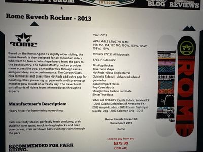 Rome Reverb Rocker 151cm Snowboard