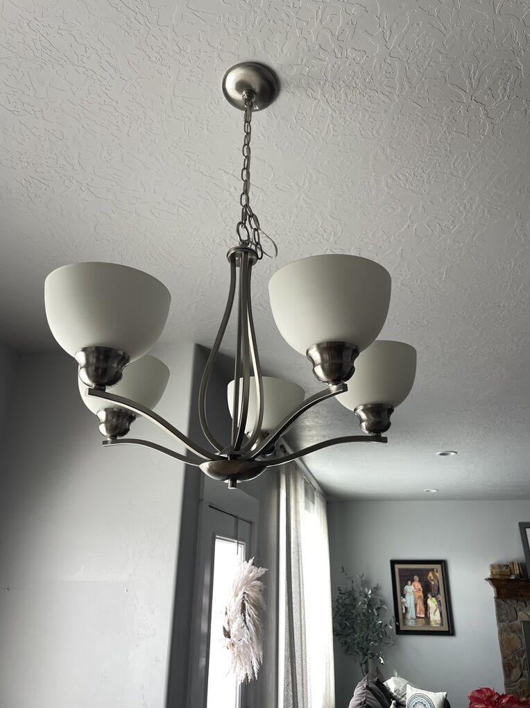 5 Light Brushed Nickle Chandelier