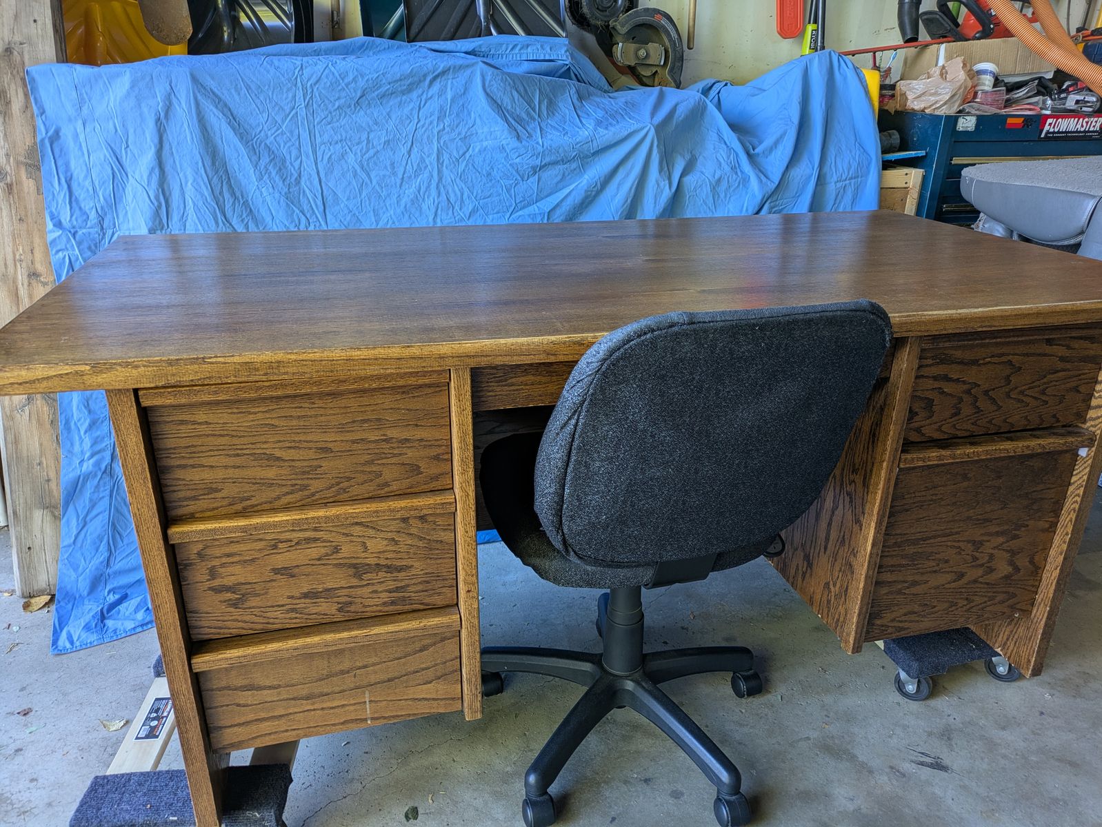 Large all-wood executive desk