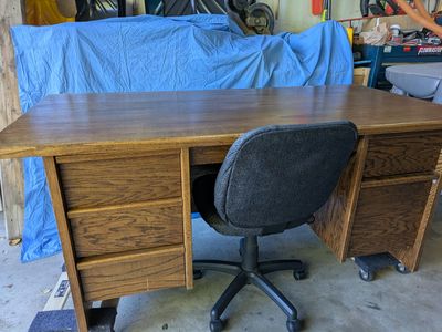 Large all-wood executive desk