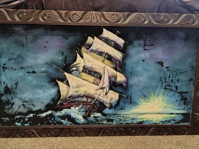 Vintage/mcm Oil on Black Velvet Artwork from Mexico