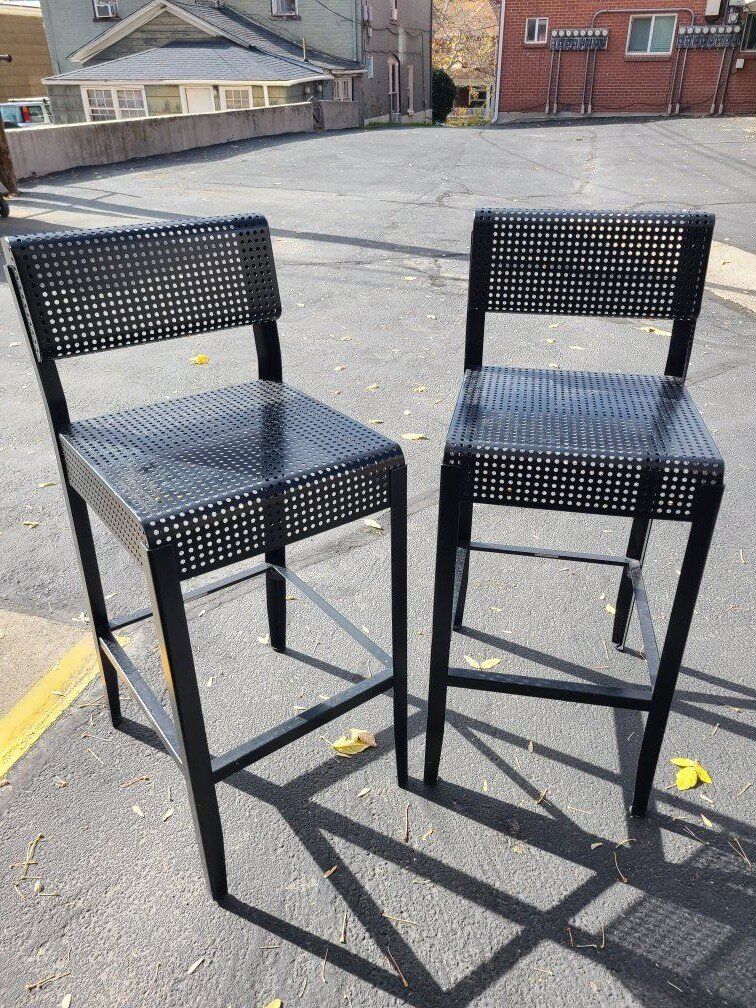 Pair of metal bar stools