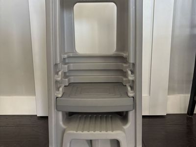 Toddler Tower by Simplay3, plastic step stool for children, has guard rails to prevent falls