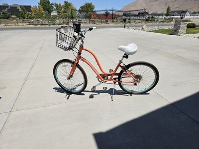 Townie Electra 26" Cruiser Bike - Coral with Front Basket