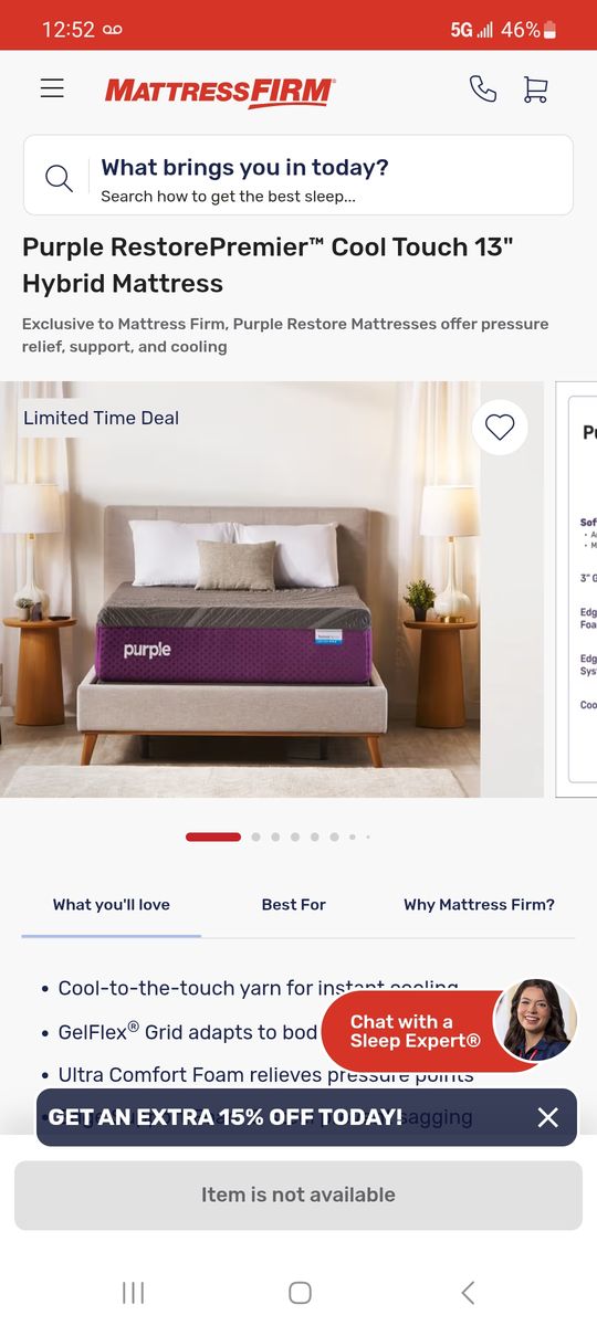 Queen protectabed purple brand mattress and box spring