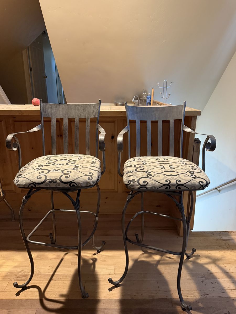 2- Metal frame bar stools