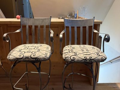 2- Metal frame bar stools