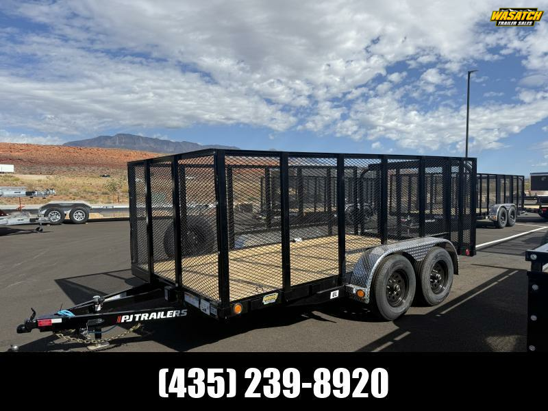 PJ Trailers 7X14 10K UL TANDEM CHANNEL LANDSCAPE Utility Trailer