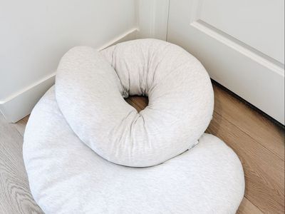Light Gray Pregnancy Pillow with Removable Washable Cover