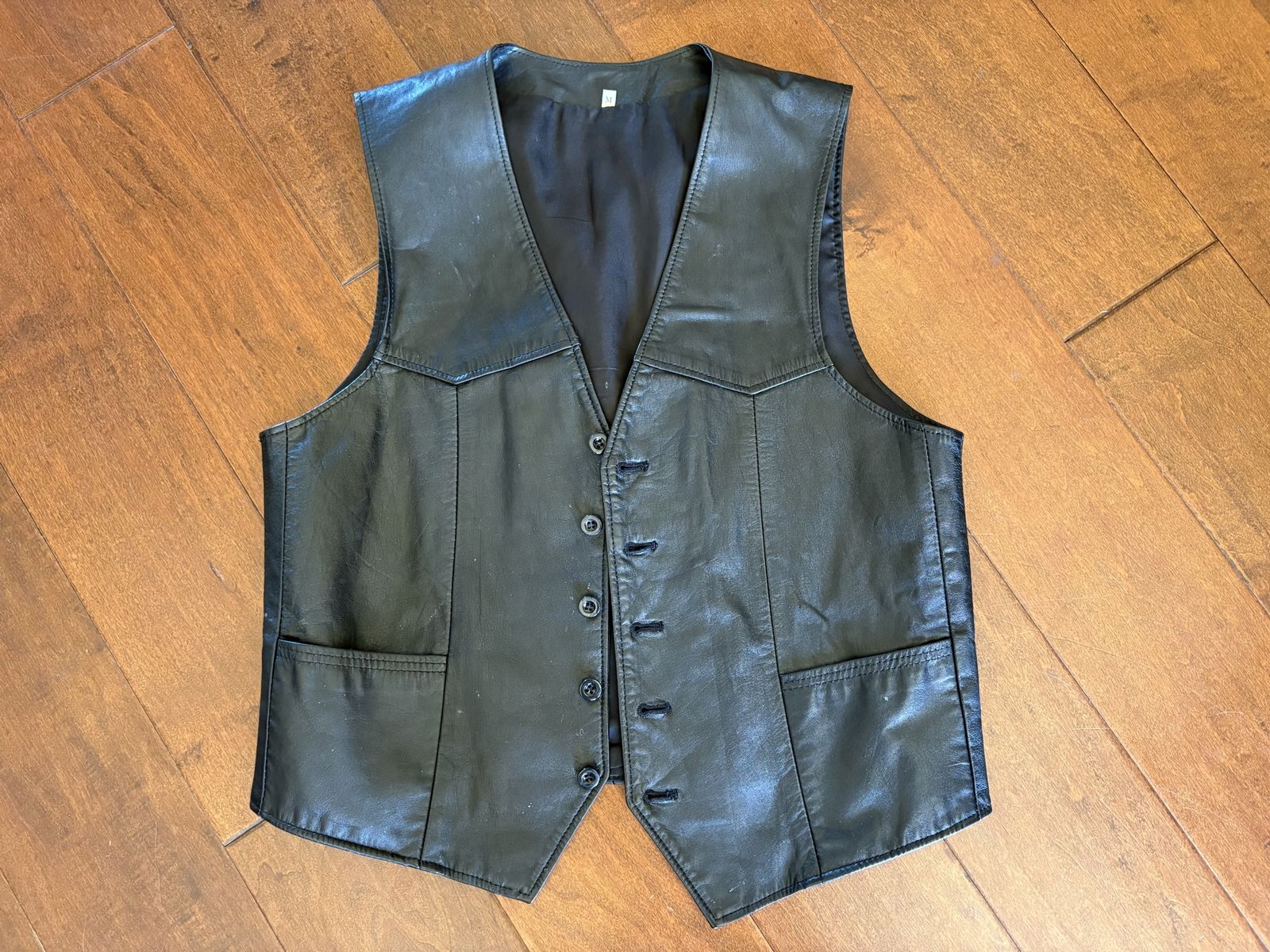 Black Leather Vest Women’s Medium